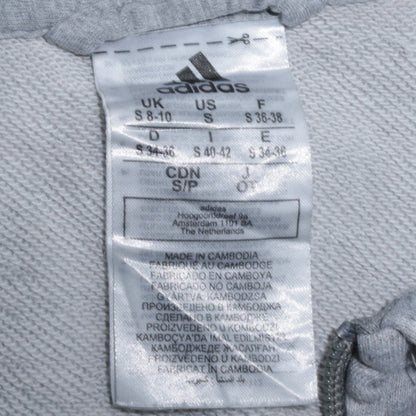 Adidas Women Grey Full Zip Hoodie Small 8-10 Hooded Sweatshirt