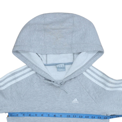 Adidas Women Grey Hoodie Size 8 Pullover Hooded Sweatshirt