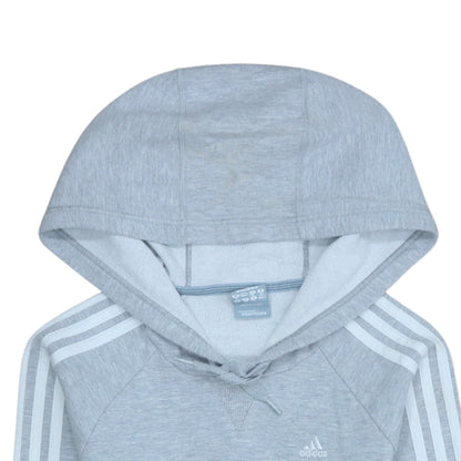 Adidas Women Grey Hoodie Size 8 Pullover Hooded Sweatshirt