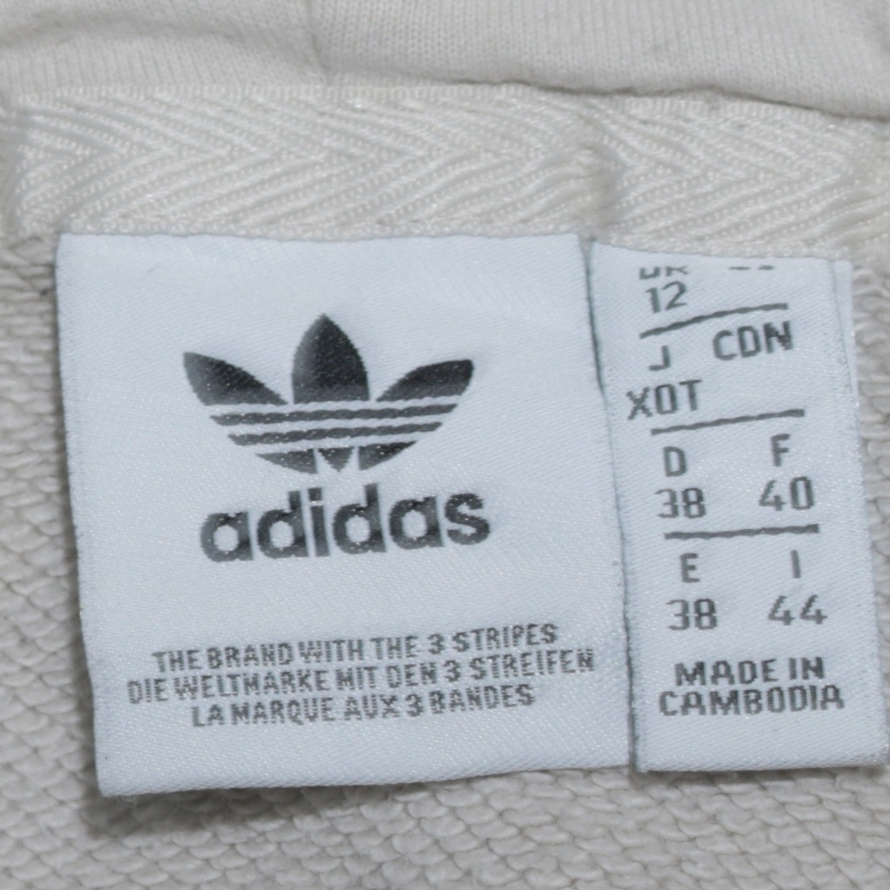 Adidas Women’s Beige Colourblock 1/4 Zip Hoodie Size 12