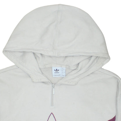 Adidas Women’s Beige Colourblock 1/4 Zip Hoodie Size 12