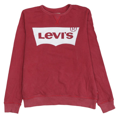 Levi's Boys Red Logo Crew Neck Sweatshirt Size 16 Regular Fit Cotton