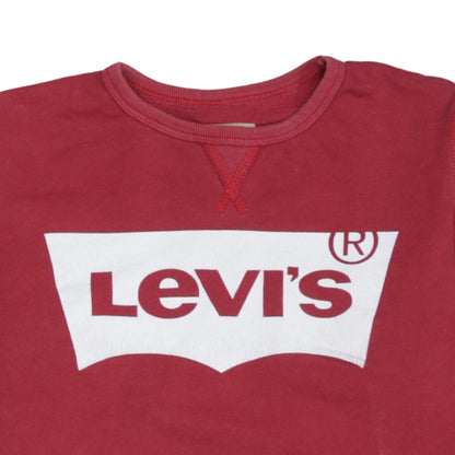 Levi's Boys Red Logo Crew Neck Sweatshirt Size 16 Regular Fit Cotton