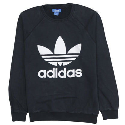 Adidas Men's Black Crew Neck Logo Sweatshirt Size S
