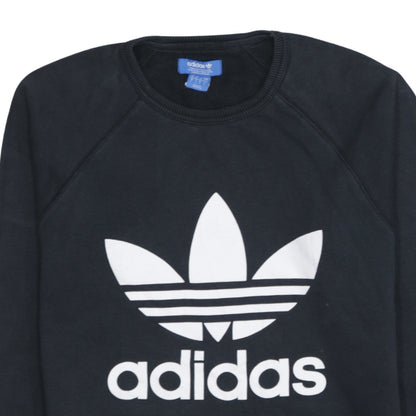 Adidas Men's Black Crew Neck Logo Sweatshirt Size S