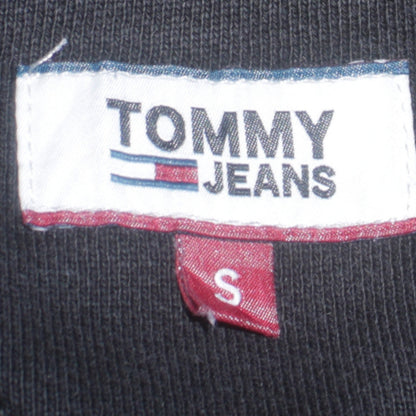 Tommy Jeans Women Black Small Pullover Hoodie Cotton Logo Casual