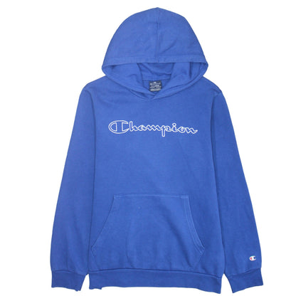 Champion Boys Blue Pullover Hoodie Size 13-14 Years Logo Fleece Sweatshirt