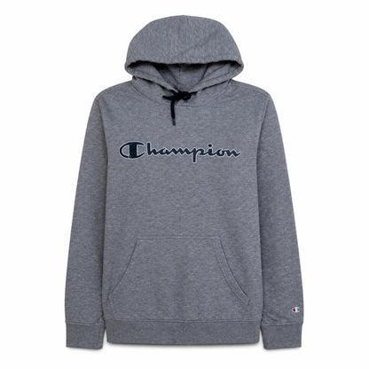 Champion Womens Grey Pullover Hoodie Medium Cotton Blend Logo