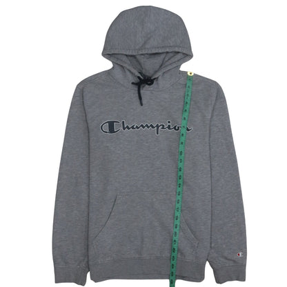 Champion Womens Grey Pullover Hoodie Medium Cotton Blend Logo