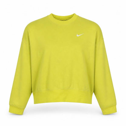 Nike Womens Yellow Crew Neck Pullover Sweatshirt M Cotton Blend