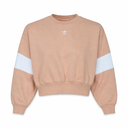 Adidas Womens Beige Crew Neck Long Sleeve Pullover Sweatshirt Size 6