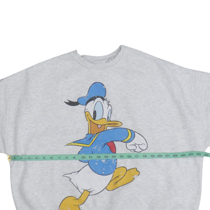 Disney Mickey & Friends Women's Grey Donald Duck Sweatshirt Size M 12/14