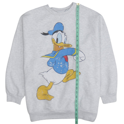 Disney Mickey & Friends Women's Grey Donald Duck Sweatshirt Size M 12/14