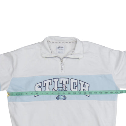 Disney Stitch Girls White Fleece 1/4 Zip Sweatshirt 14-15 Years Primark