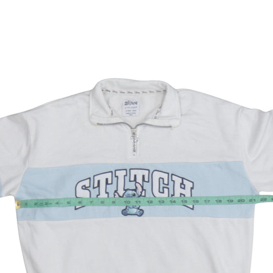 Disney Stitch Girls White Fleece 1/4 Zip Sweatshirt 14-15 Years Primark