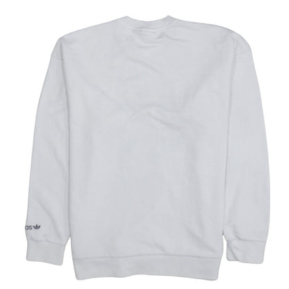 Adidas Womens White Crew Neck Pullover Sweatshirt Size 10 Cotton Blend