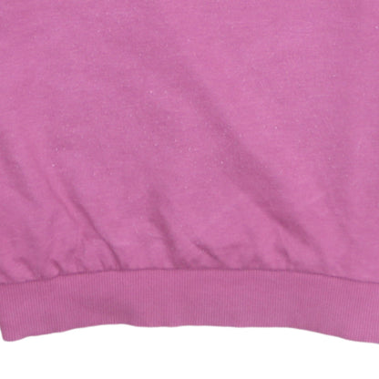 Adidas Womens Pink Logo Crew Neck Pullover Sweatshirt Size 12-14