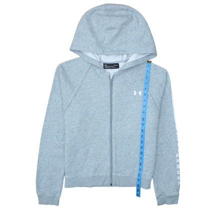 Under Armour Womens Grey Full Zip Hoodie Size L Loose Fit