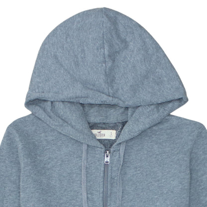 Hollister Womens Blue Full Zip Hoodie Small Cotton Blend Casual