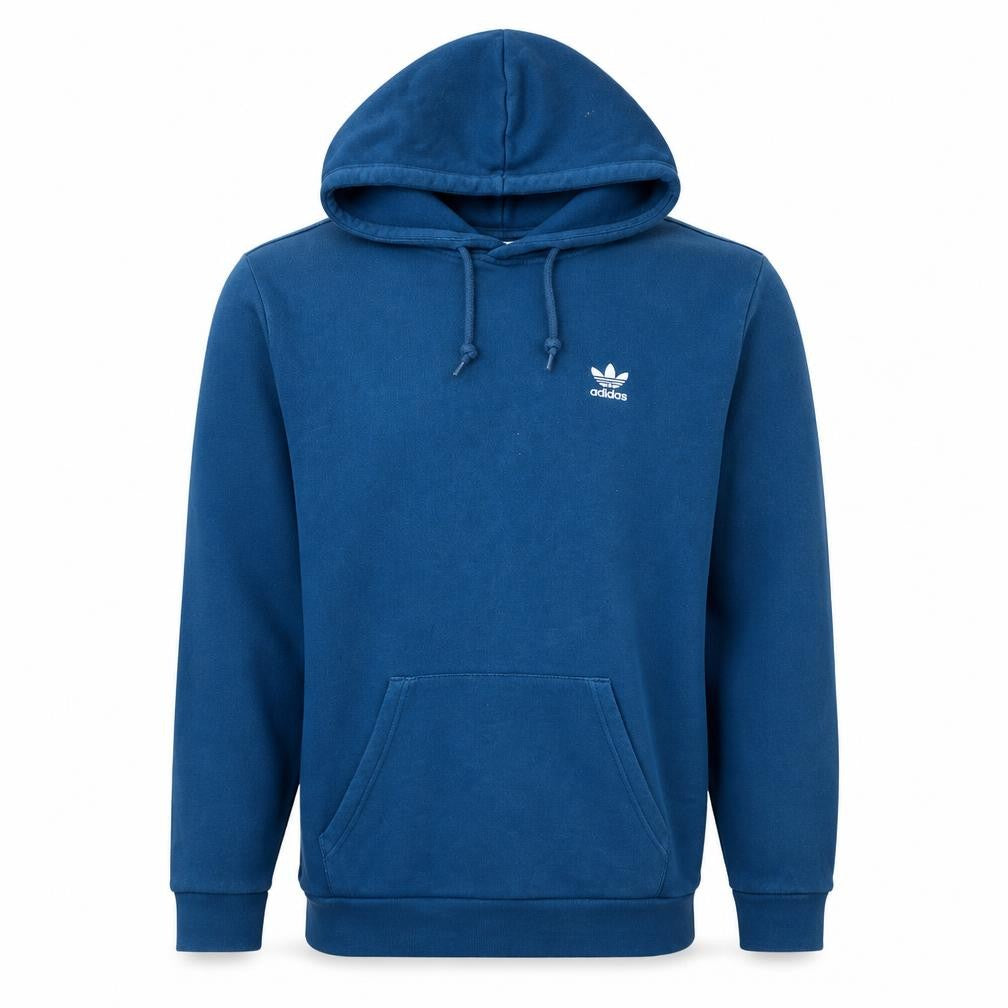 Adidas Men's Blue Pullover Hoodie S Regular Fit Logo Sportswear