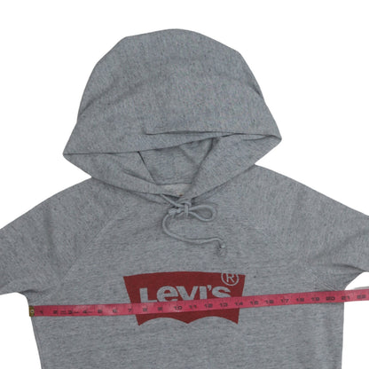 Levi's Women's Grey Pullover Hoodie XS Logo Print Cotton Blend