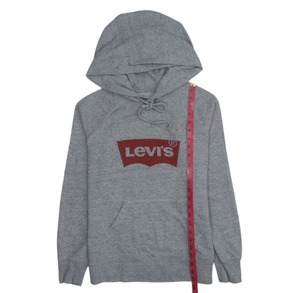 Levi's Women's Grey Pullover Hoodie XS Logo Print Cotton Blend