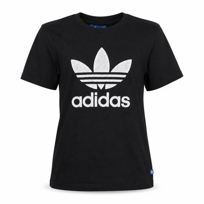 Adidas Womens Black Cotton Short Sleeve Sports T-Shirt Size S