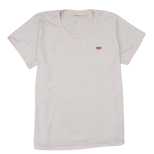 Levi's Women's Ivory Cotton Short Sleeve Crew Neck T-Shirt 2XL