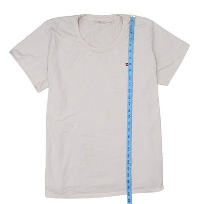 Levi's Women's Ivory Cotton Short Sleeve Crew Neck T-Shirt 2XL