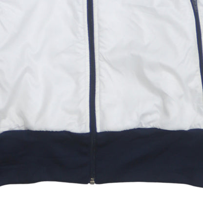 Adidas Men's Blue White Track Jacket M Regular Fit Full Zip Retro Style