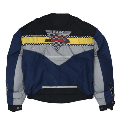 FLM Mens Blue 2XL Motorcycle Jacket Waterproof Padded