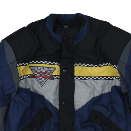 FLM Mens Blue 2XL Motorcycle Jacket Waterproof Padded