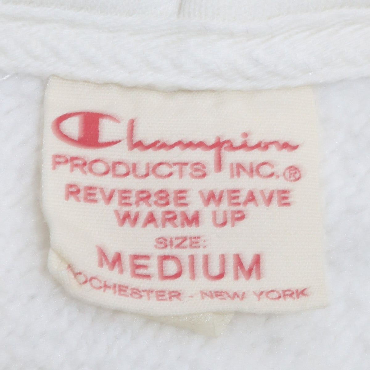 Champion Womens White Reverse Weave Hoodie Medium Pullover Cotton Blend