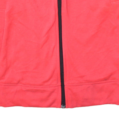 Adidas Womens Red Full Zip Hooded Sweatshirt UK 12-14 Climalite