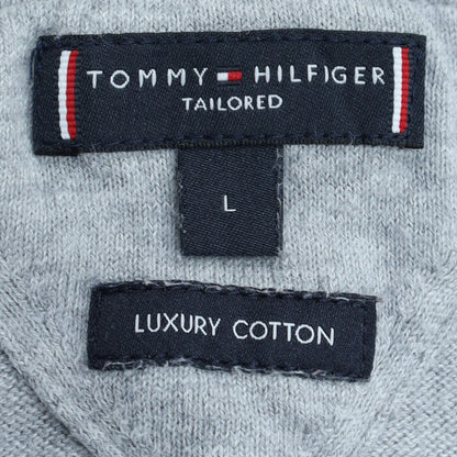 Tommy Hilfiger Men Grey Full Zip Luxury Cotton Hoodie Size L