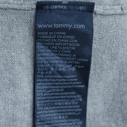 Tommy Hilfiger Men Grey Full Zip Luxury Cotton Hoodie Size L
