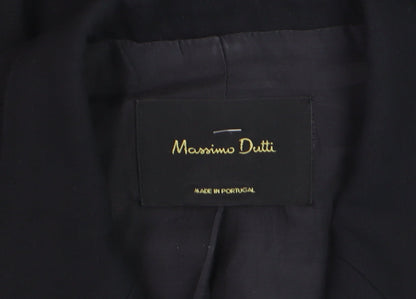 Massimo Dutti Womens Black Wool Blazer Jacket Size 12