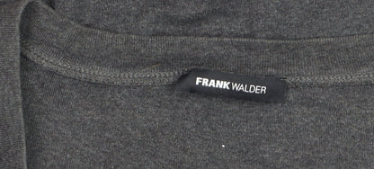 Frank Walder Women's Grey Beaded Long Sleeve Cotton Top Size 20