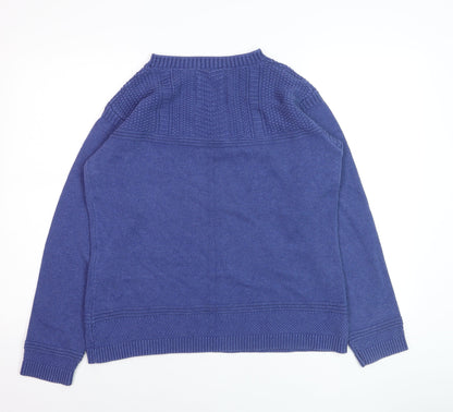 Seasalt Cornwall Women Blue Cotton Crew Neck Jumper Size 14