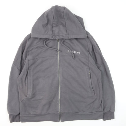 Gym King Women's Grey Full Zip Hoodie Size 8 Cotton Blend Casual