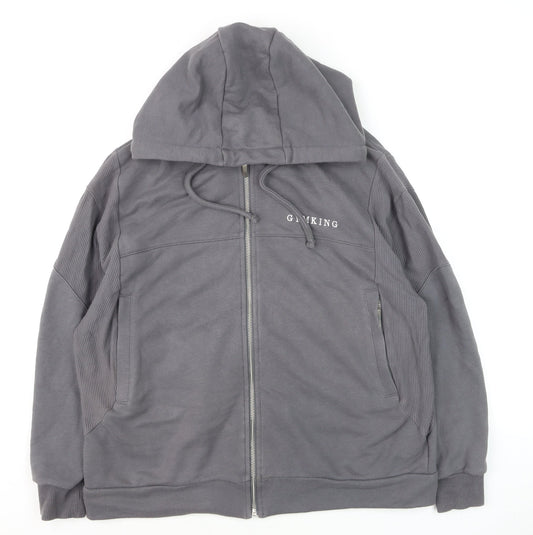 Gym King Women's Grey Full Zip Hoodie Size 8 Cotton Blend Casual