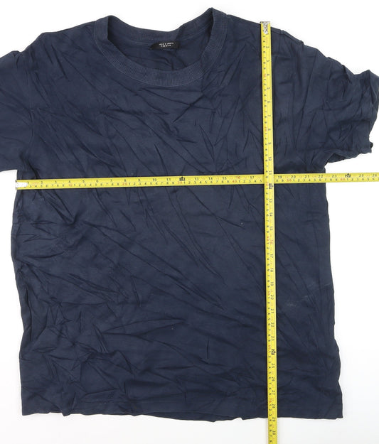 Jack & Jones Men’s Blue XL Premium Cotton Crew Neck T-Shirt