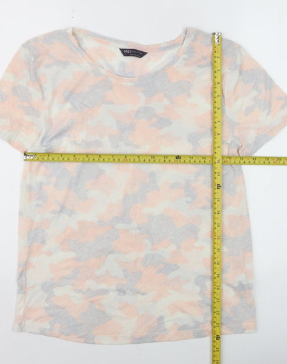 Marks and Spencer Womens Multicoloured Camouflage T-Shirt Size 6