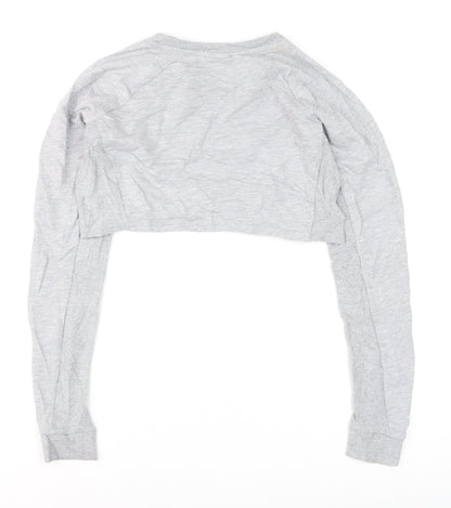 Gymshark Women Grey XS Cropped Crew Neck Pullover Sweatshirt