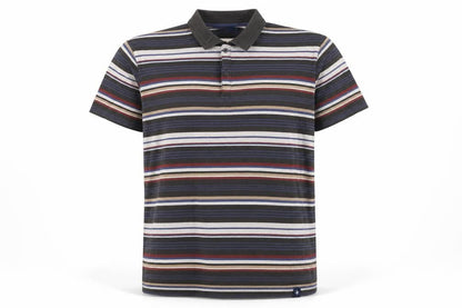 Cotton Traders Men's Dark Olive XL Striped Short Sleeve Polo Shirt