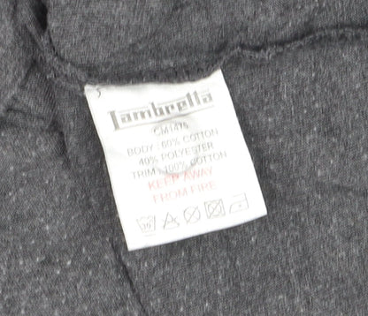 Lambretta Men’s Grey Long Sleeve Polo Shirt XL Cotton Blend