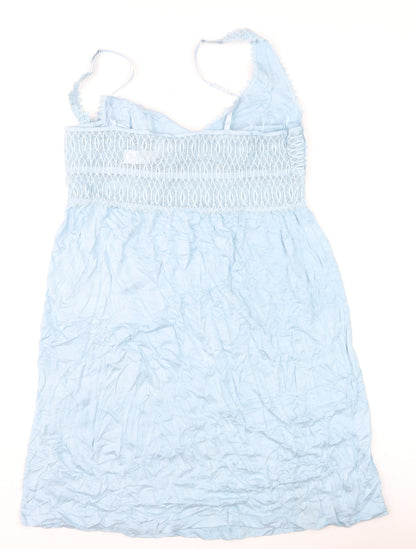 Women’secret Blue Cotton Lace Cami Chemise M Nightwear