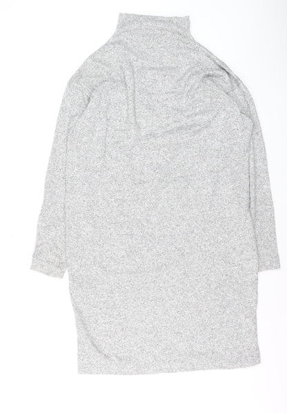 Uniqlo Women’s Grey Roll Neck Knit Jumper M Relaxed Fit