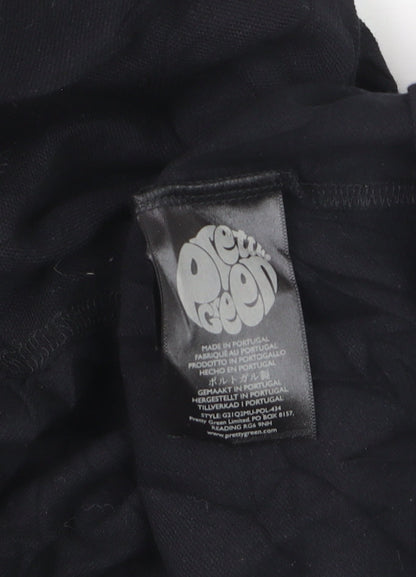 Pretty Green Men's Black Slim Fit Polo Shirt Size M Cotton