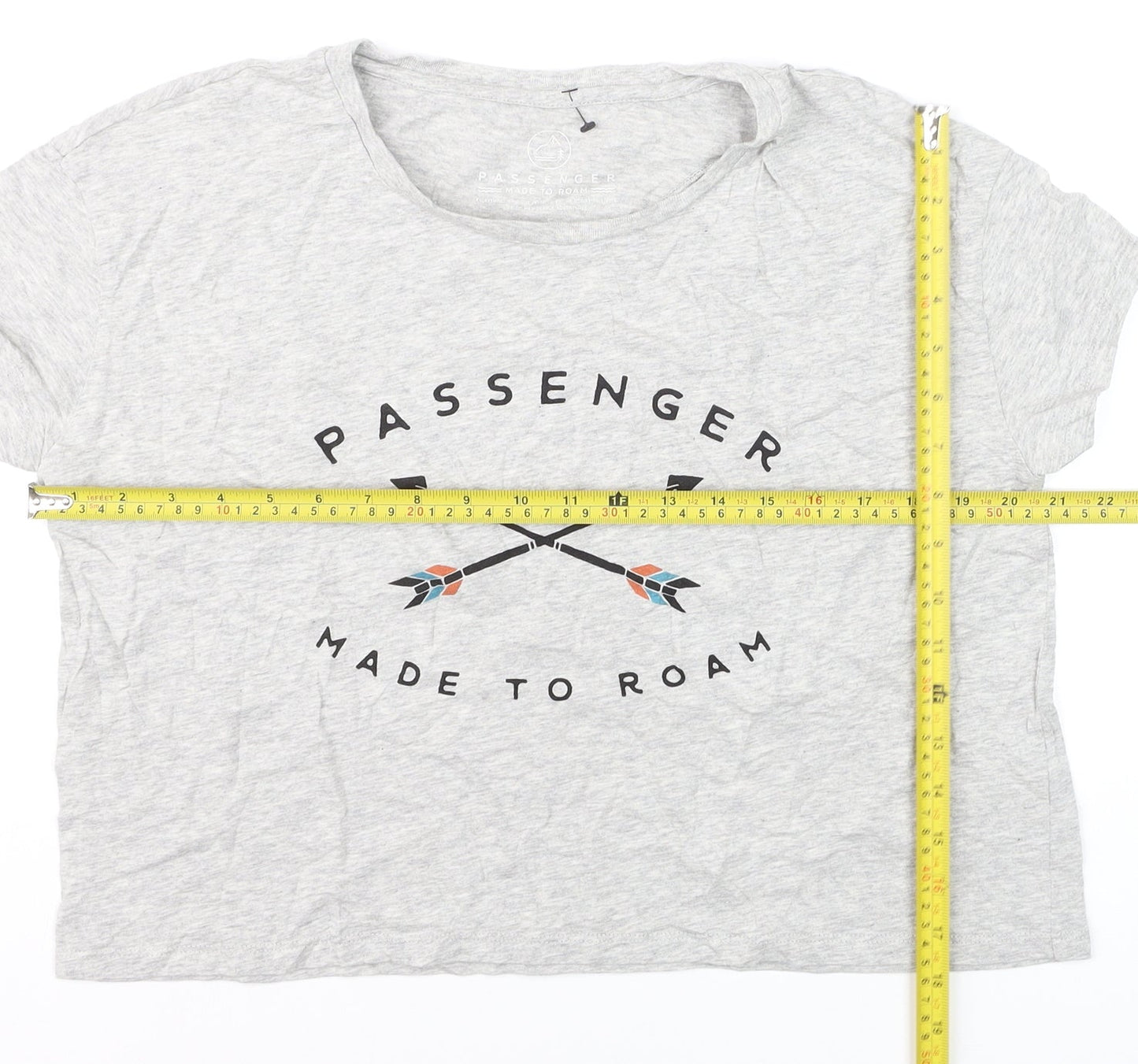 Passenger Womens Grey Crew Neck Short Sleeve T-Shirt Size S